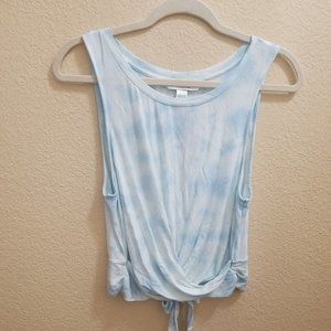 NEW Heavenly by VICTORIA Sleeveless Modal Tie Back Tank XL Blue Tie Dye